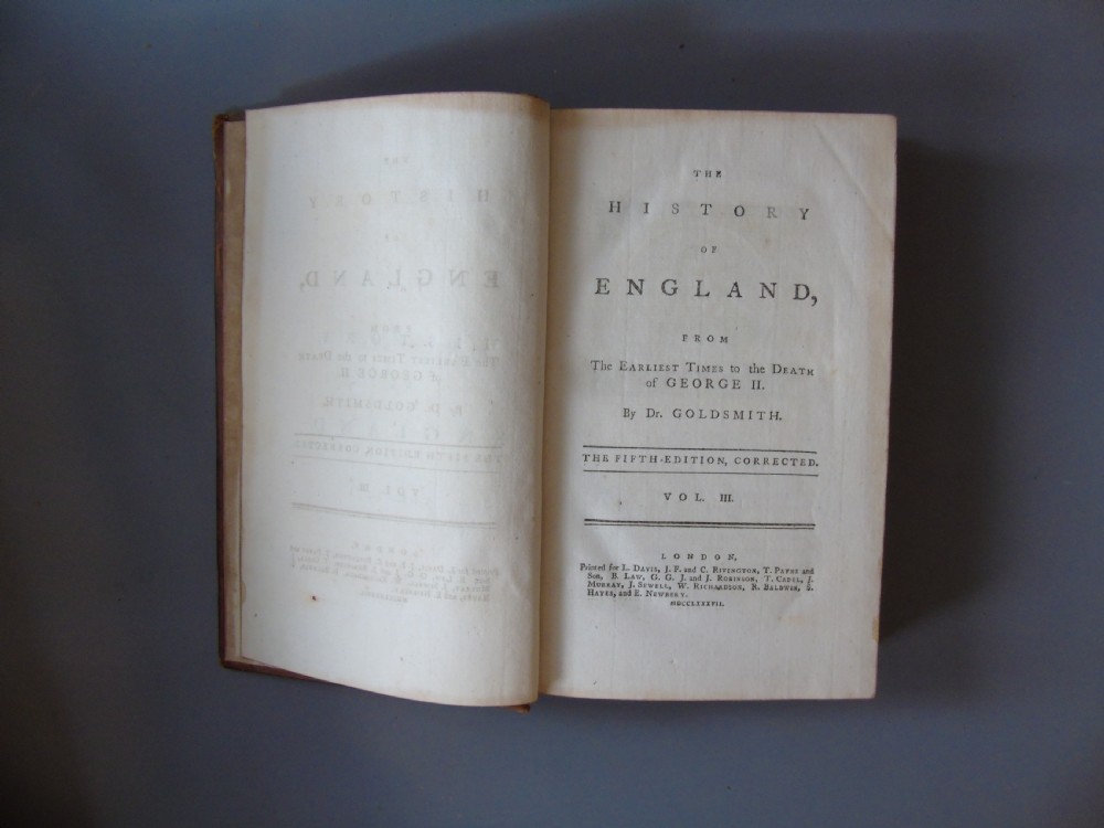 History of England Dr Goldsmith Set of Four Leather Bound Volumes View V