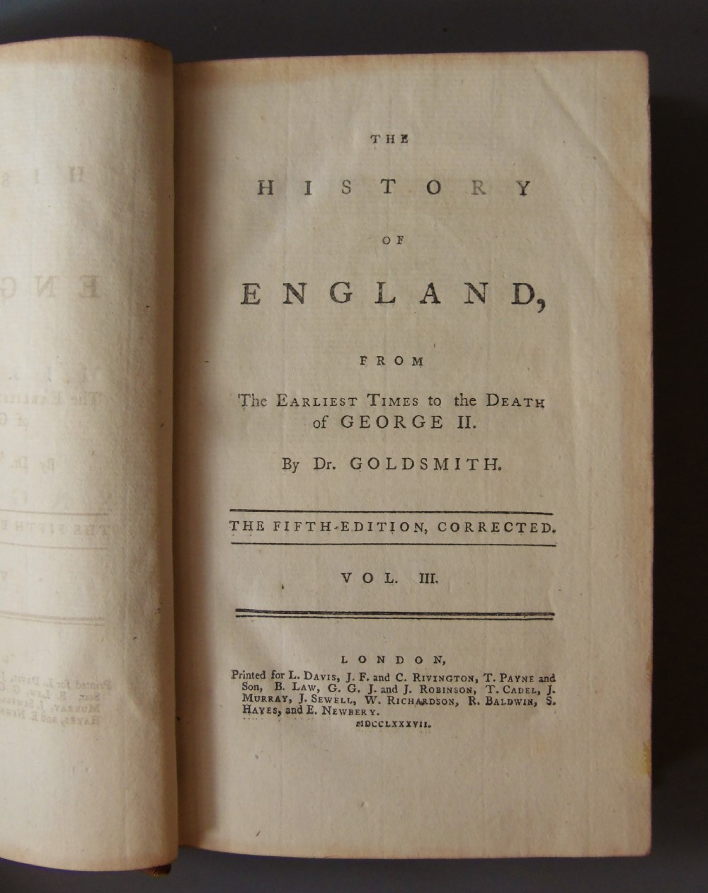 History of England Dr Goldsmith Set of Four Leather Bound Volumes View VI