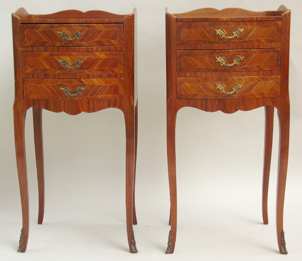 Good Pair French Kingwood Bedside Cabinets View II