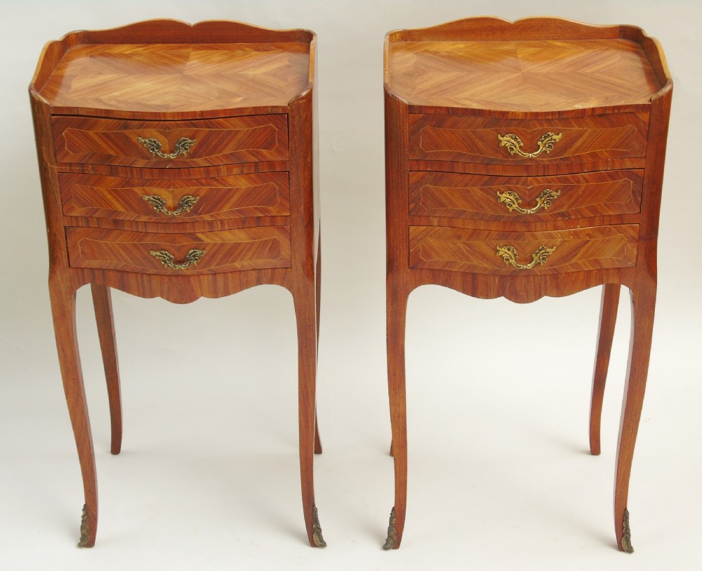Good Pair French Kingwood Bedside Cabinets View III