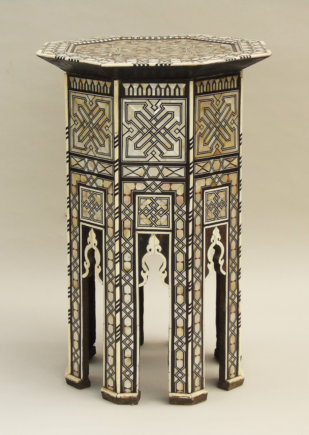 Fabulous Antique Inlaid Syrian Mother of Pearl Table