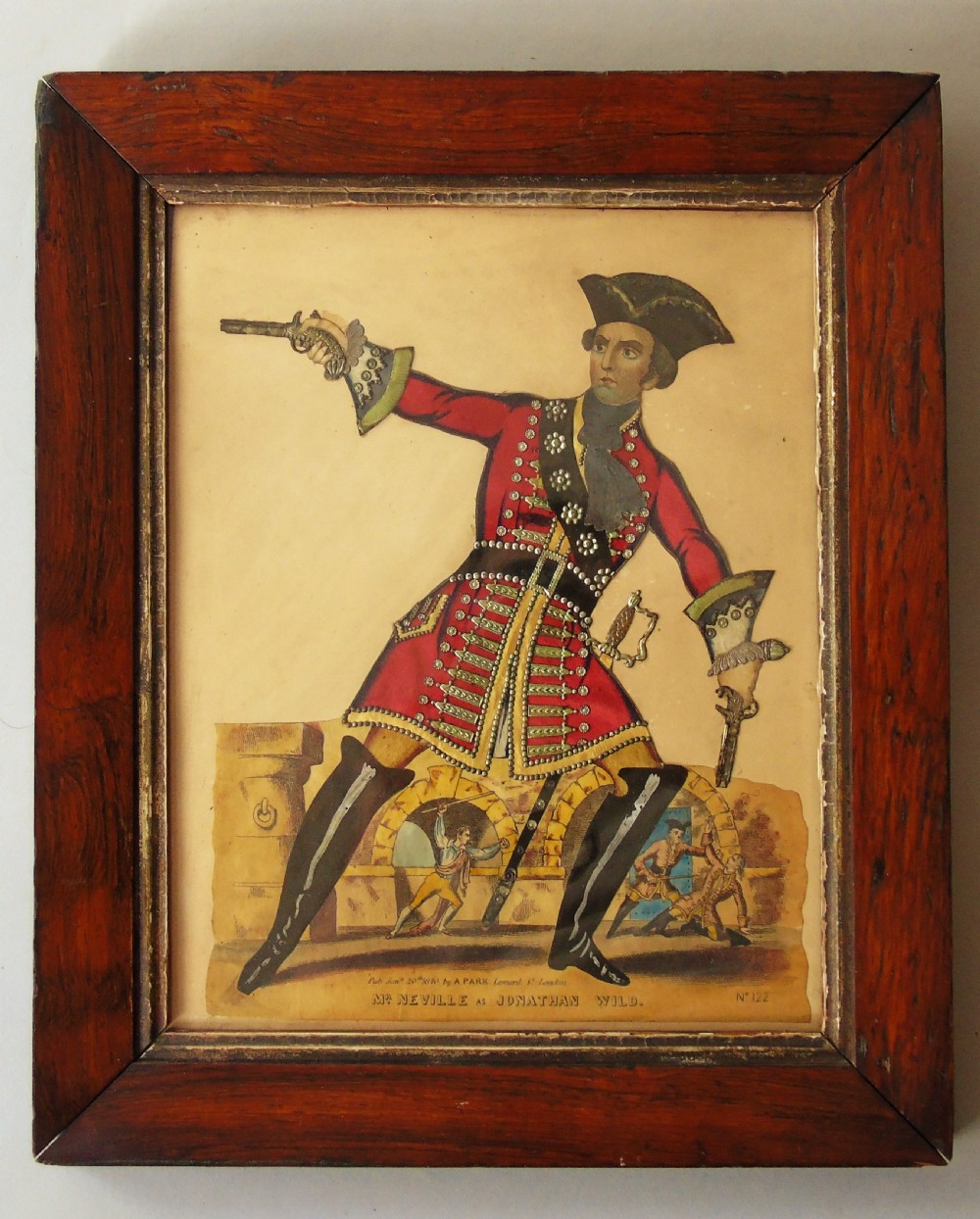 Antique Tinsel Picture Mr Neville as Jonathon Wild