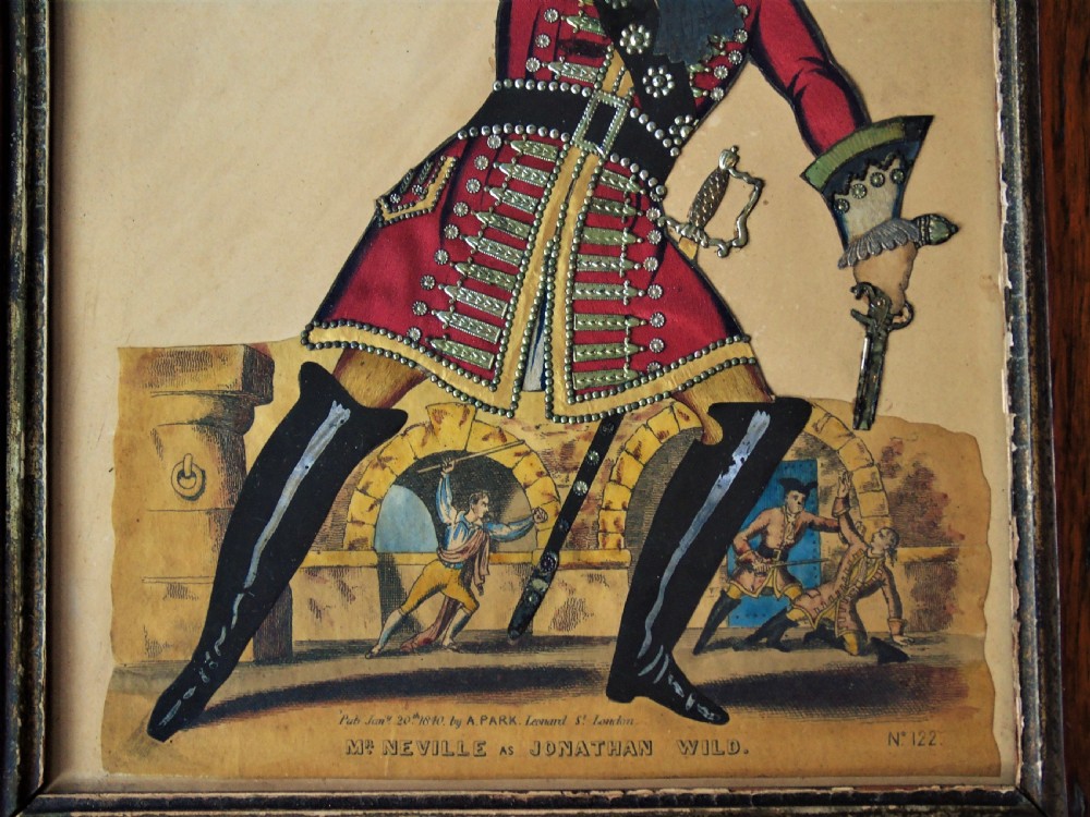 Antique Tinsel Picture Mr Neville as Jonathon Wild View II
