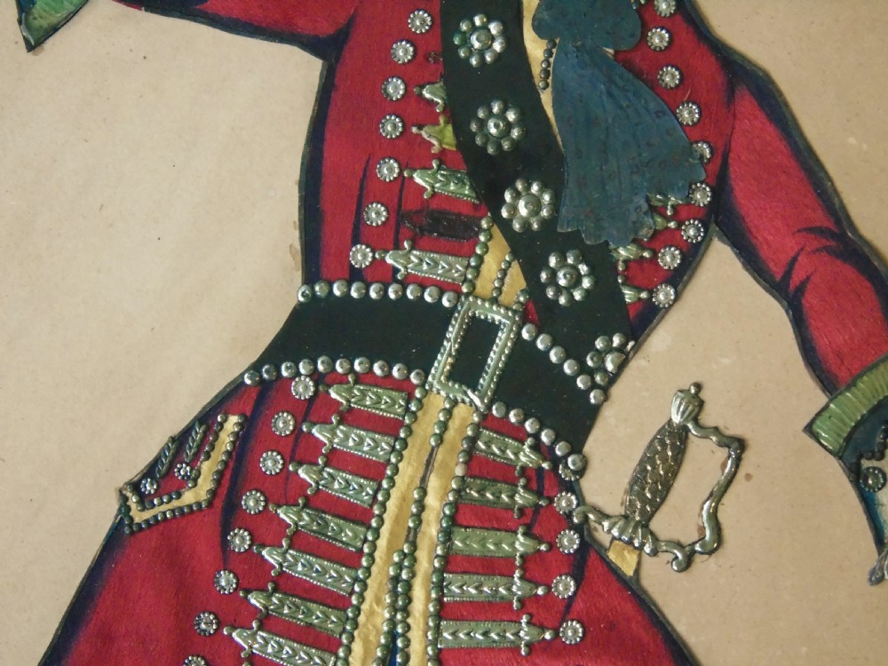 Antique Tinsel Picture Mr Neville as Jonathon Wild View III