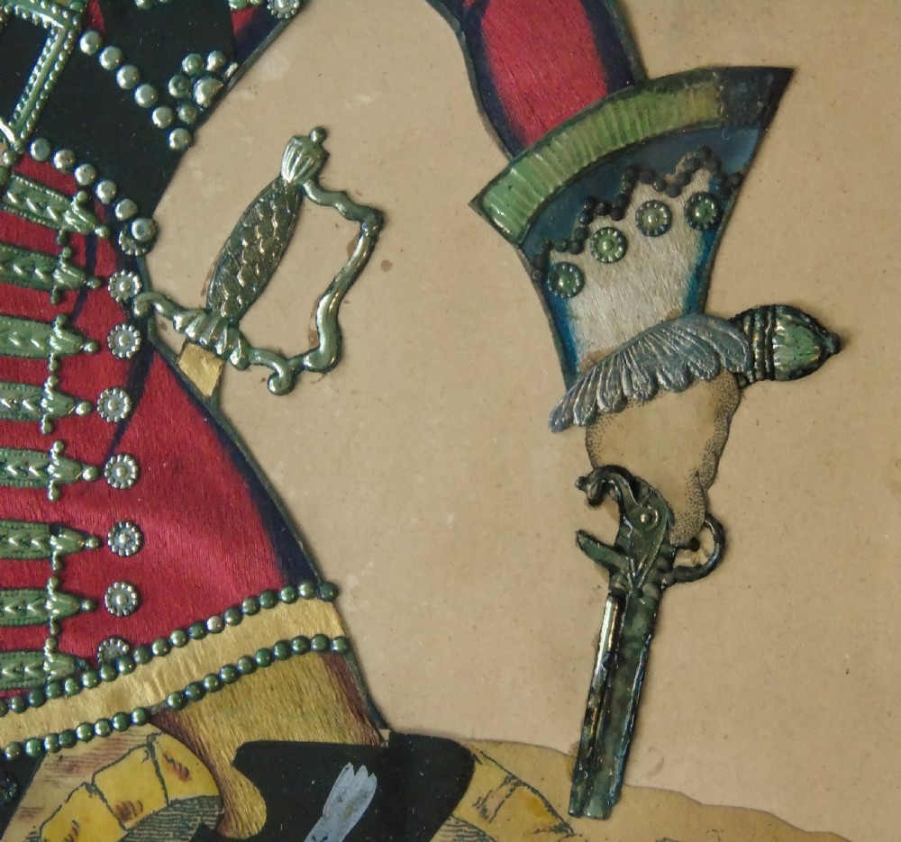 Antique Tinsel Picture Mr Neville as Jonathon Wild View IV