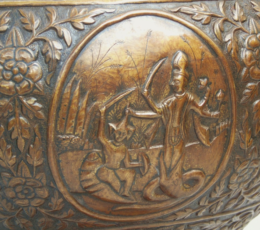 Large Antique Thai Copper Vase on Stand View VI