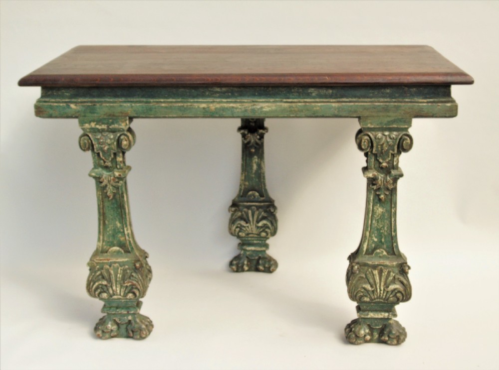 Antique Painted Oak French Console Table