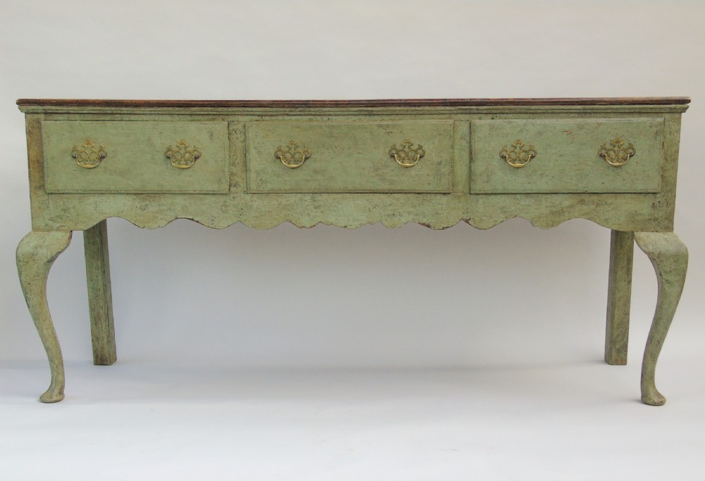Antique Painted Oak French Dresser Base View II