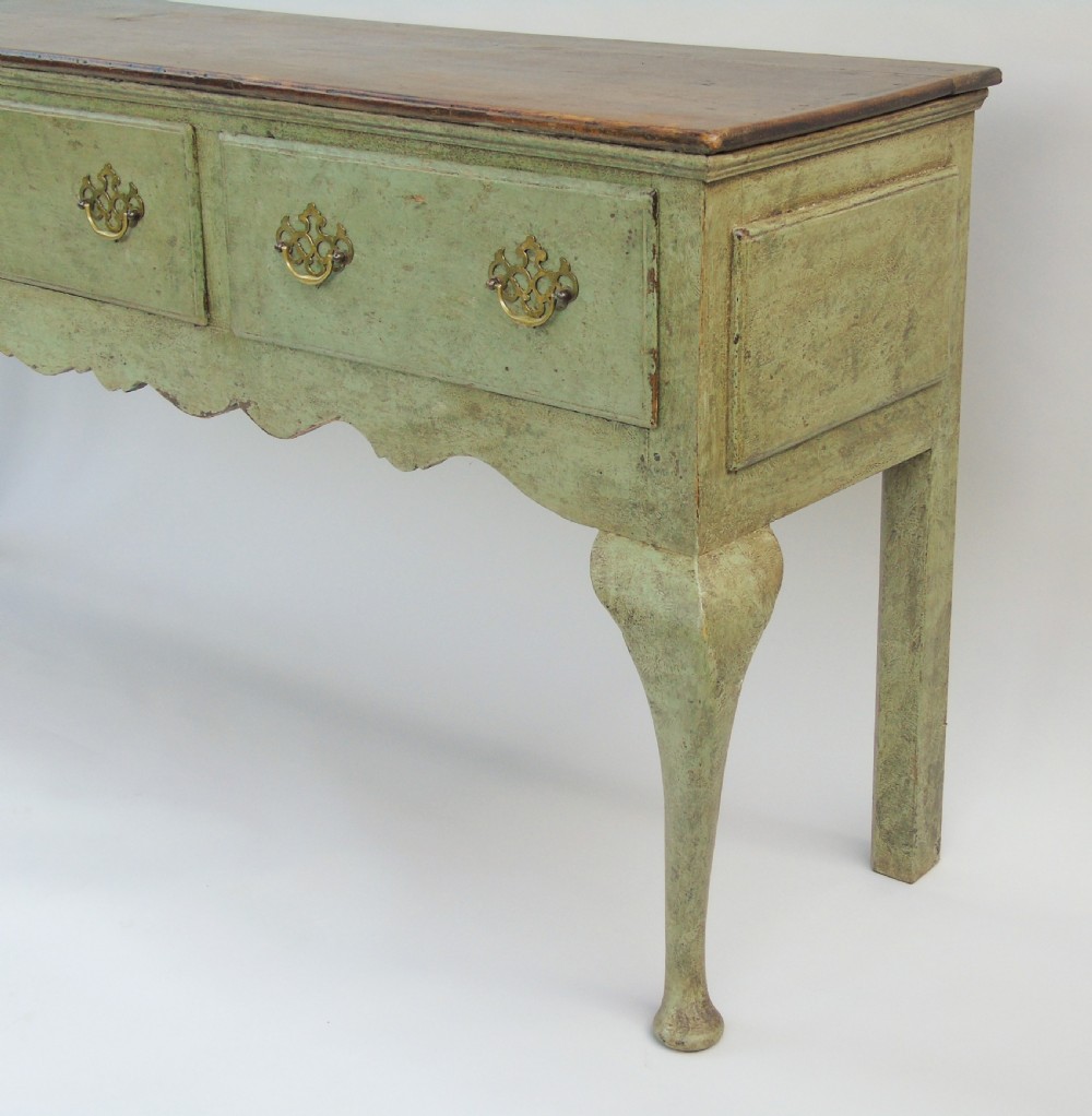 Antique Painted Oak French Dresser Base View IV