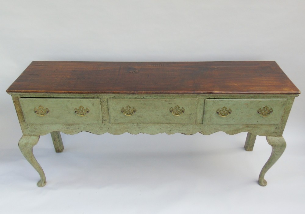 Antique Painted Oak French Dresser Base View VI