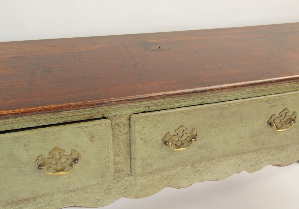 Antique Painted Oak French Dresser Base View VII
