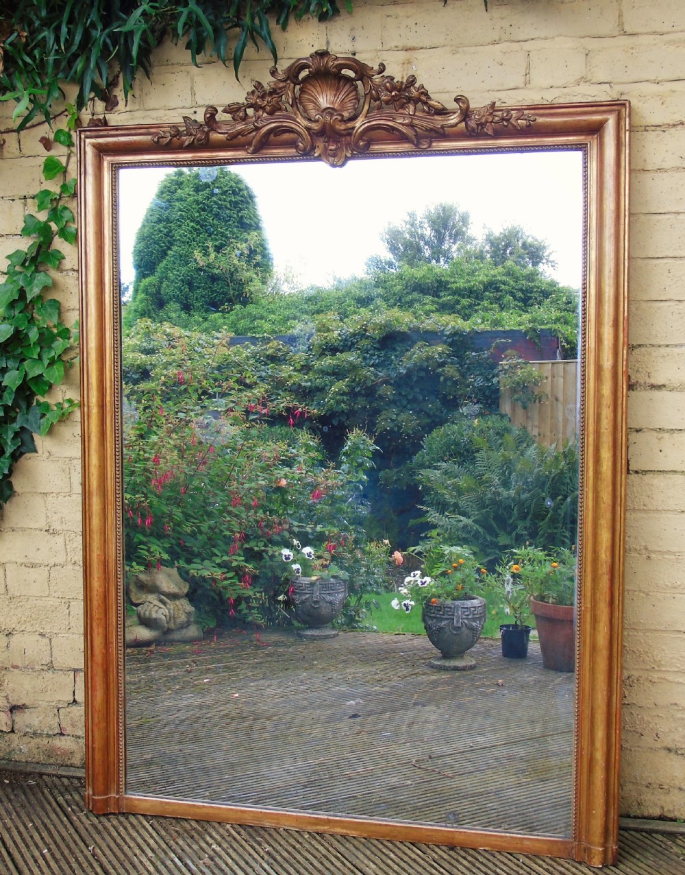 Large Antique French Gilt Mirror