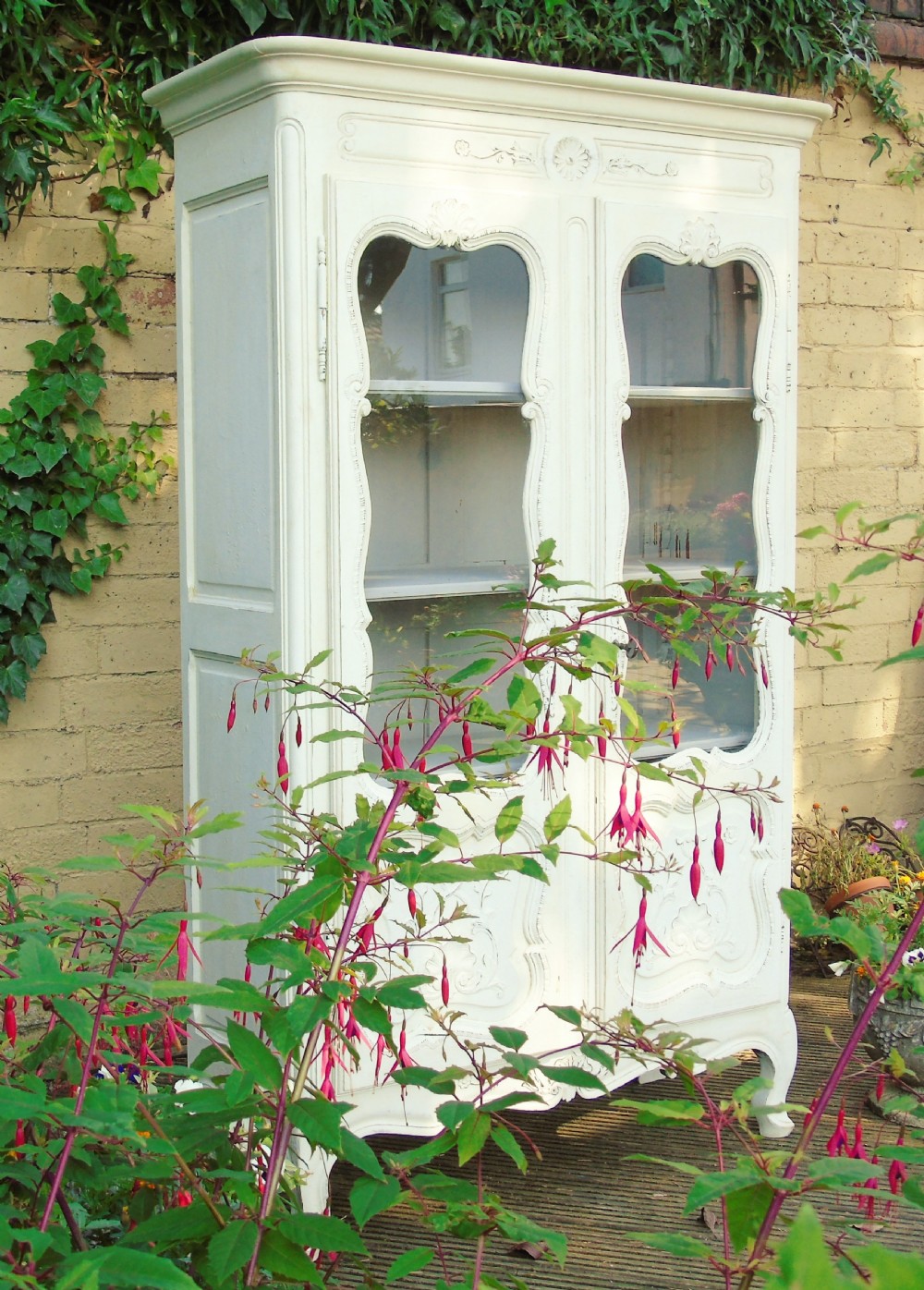 Pretty Antique French Glazed Cabinet