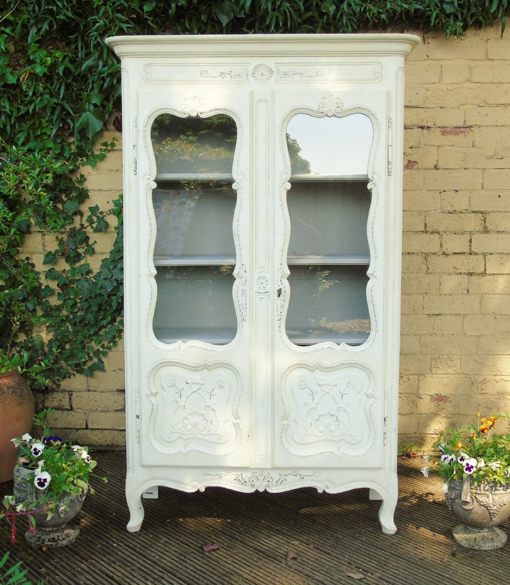 Pretty Antique French Glazed Cabinet View II