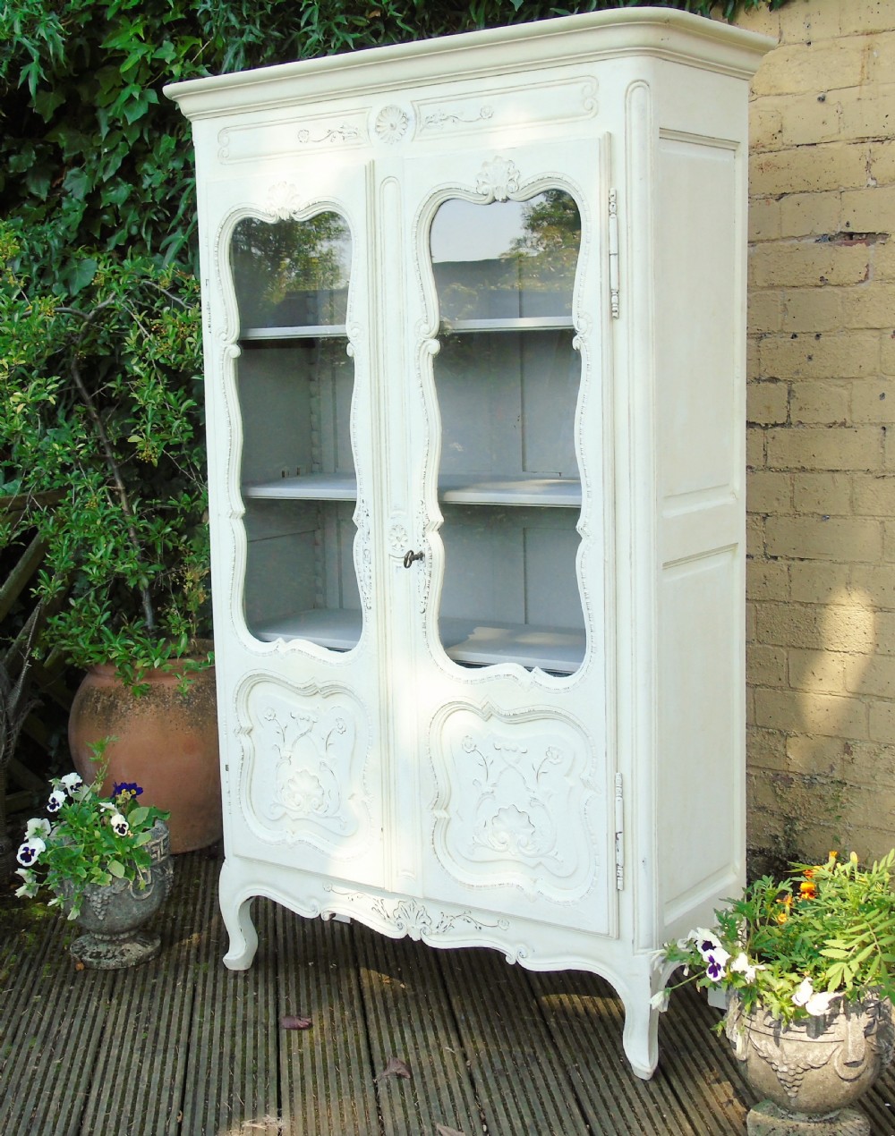 Pretty Antique French Glazed Cabinet View III