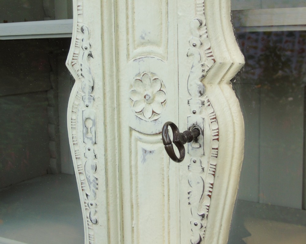 Pretty Antique French Glazed Cabinet View V