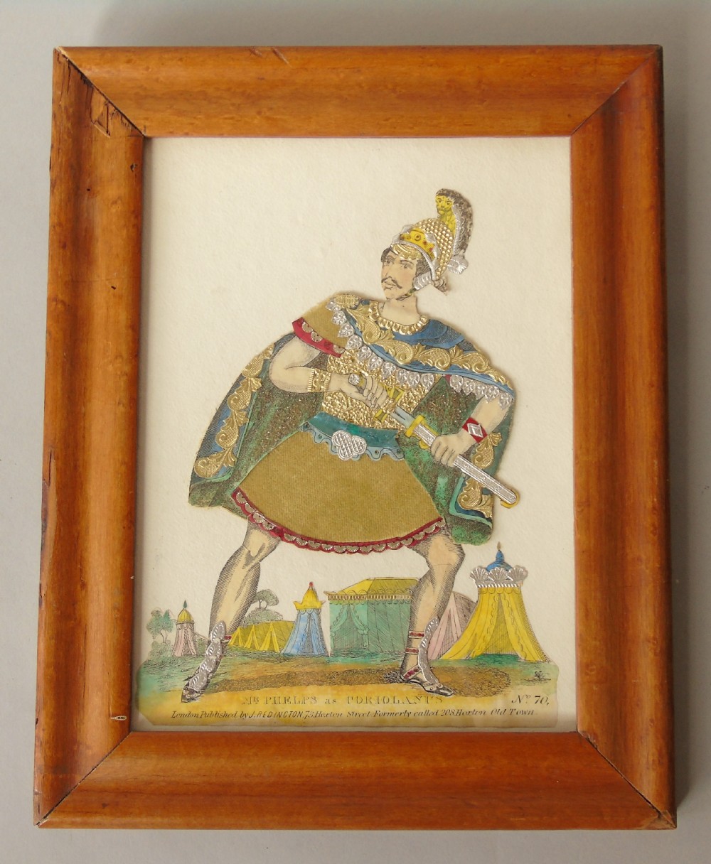 Antique Tinsel Picture Mr Phelps as Coriolanus