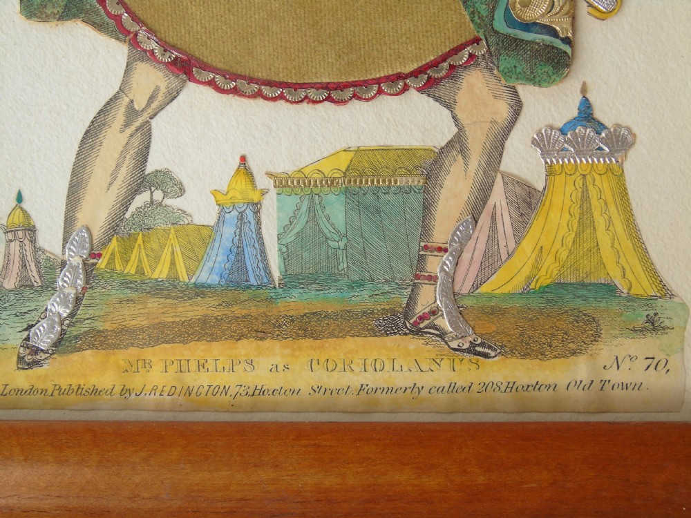 Antique Tinsel Picture Mr Phelps as Coriolanus View III