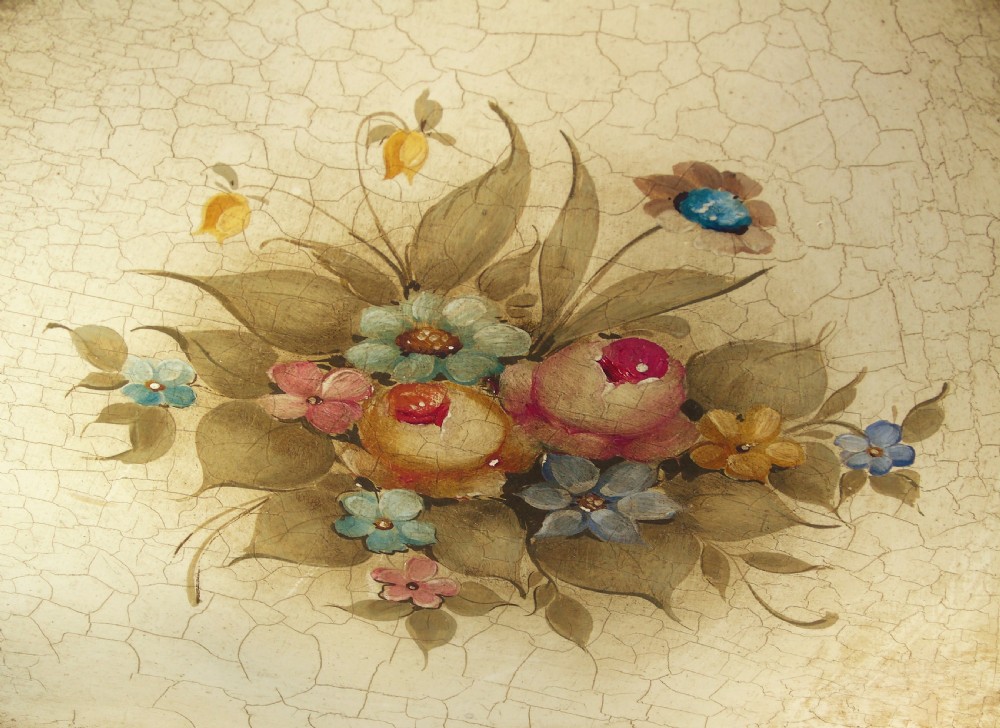 Beautiful Italian Hand Painted Pair of Occasional Tables View V