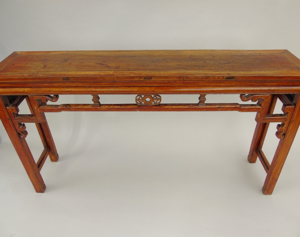 Antique Chinese Elm Altar Table Console View V