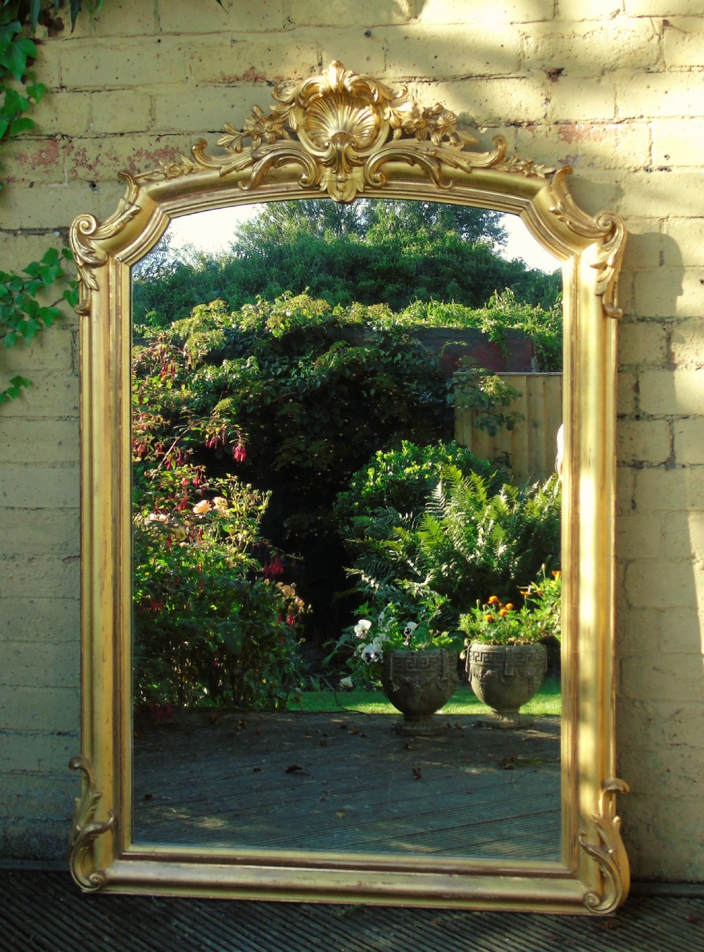 Imposing Antique French Gilt Mirror
