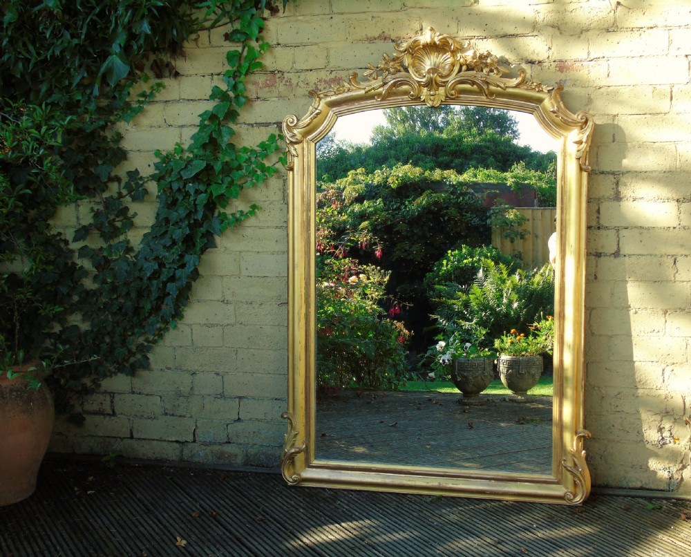 Imposing Antique French Gilt Mirror View II
