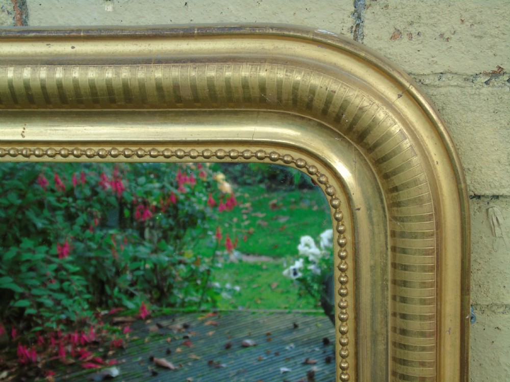 Pretty French Arched Gilt Mirror Neat Proportions View IV