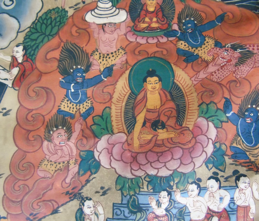 Antique Buddhist Thangka View IV