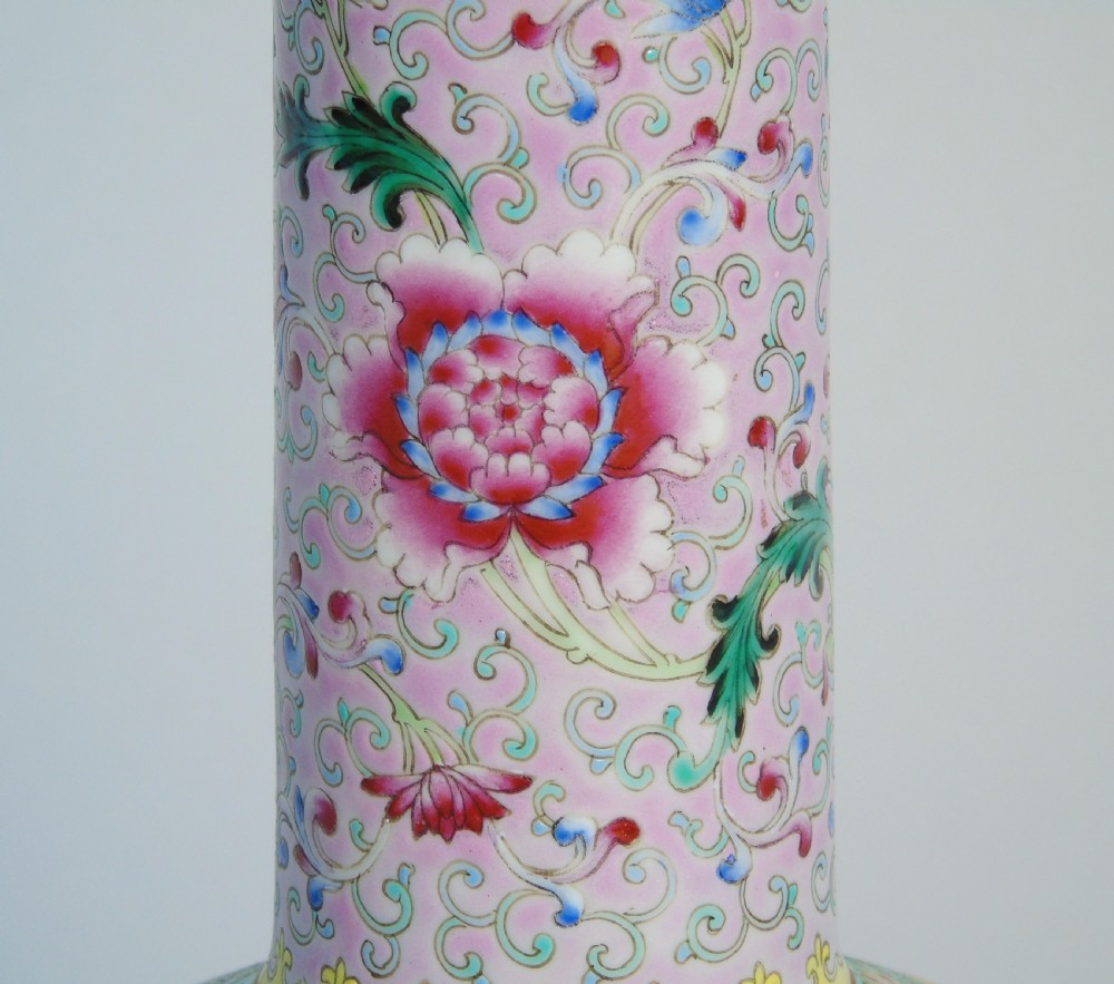 Chinese Famille Rose Bottle Vase View IX