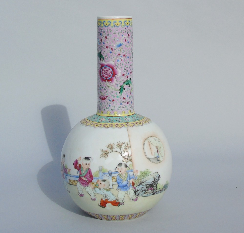 Chinese Famille Rose Bottle Vase View XII