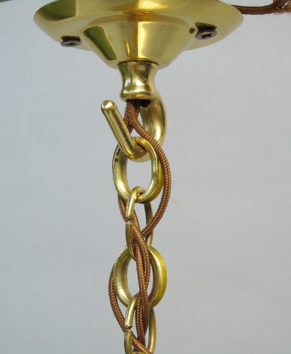 Antique Brass Arts & Crafts Hall Light View VII