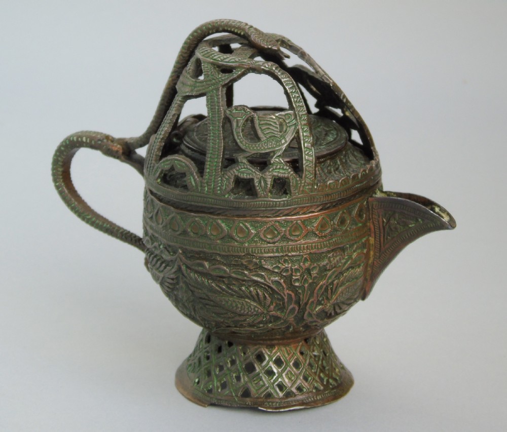 Antique Kashmir Copper Bronze Snake Samovar View III