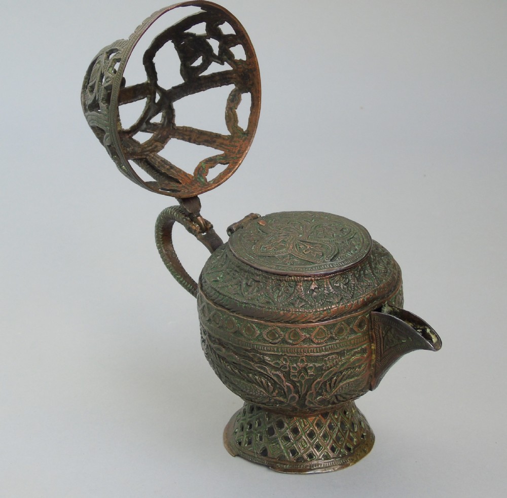 Antique Kashmir Copper Bronze Snake Samovar View VI