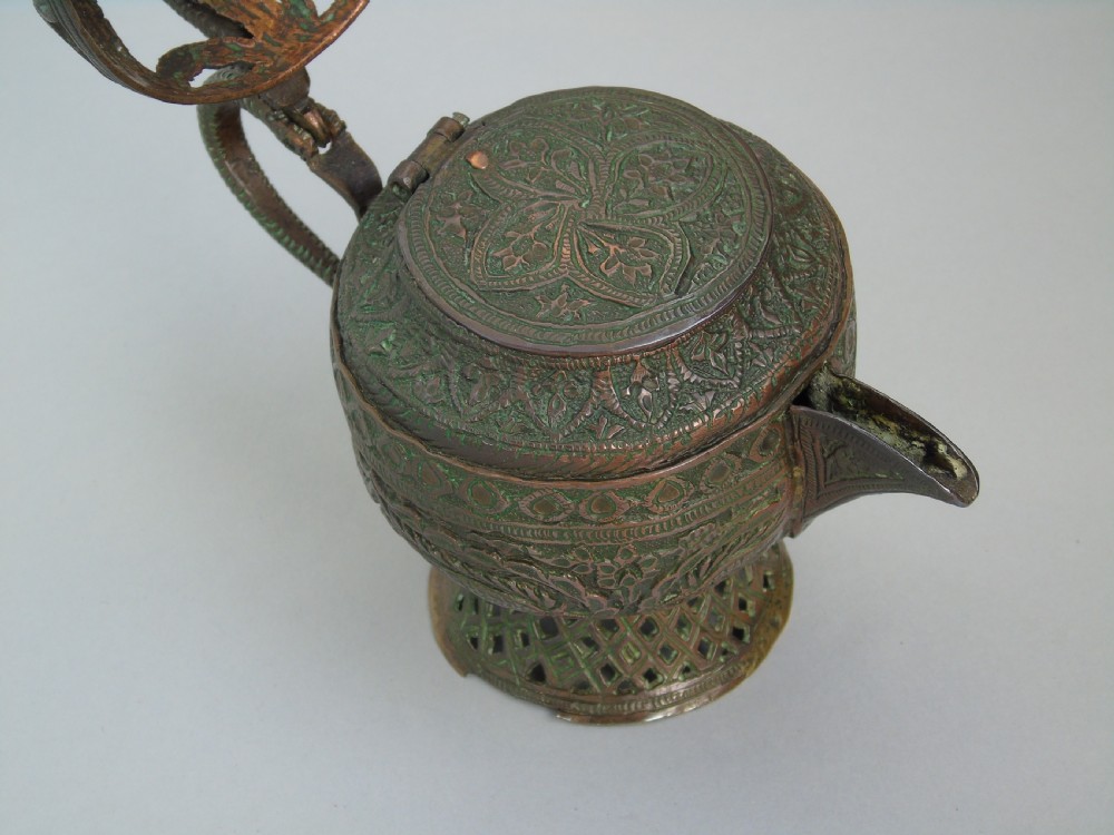 Antique Kashmir Copper Bronze Snake Samovar View VII