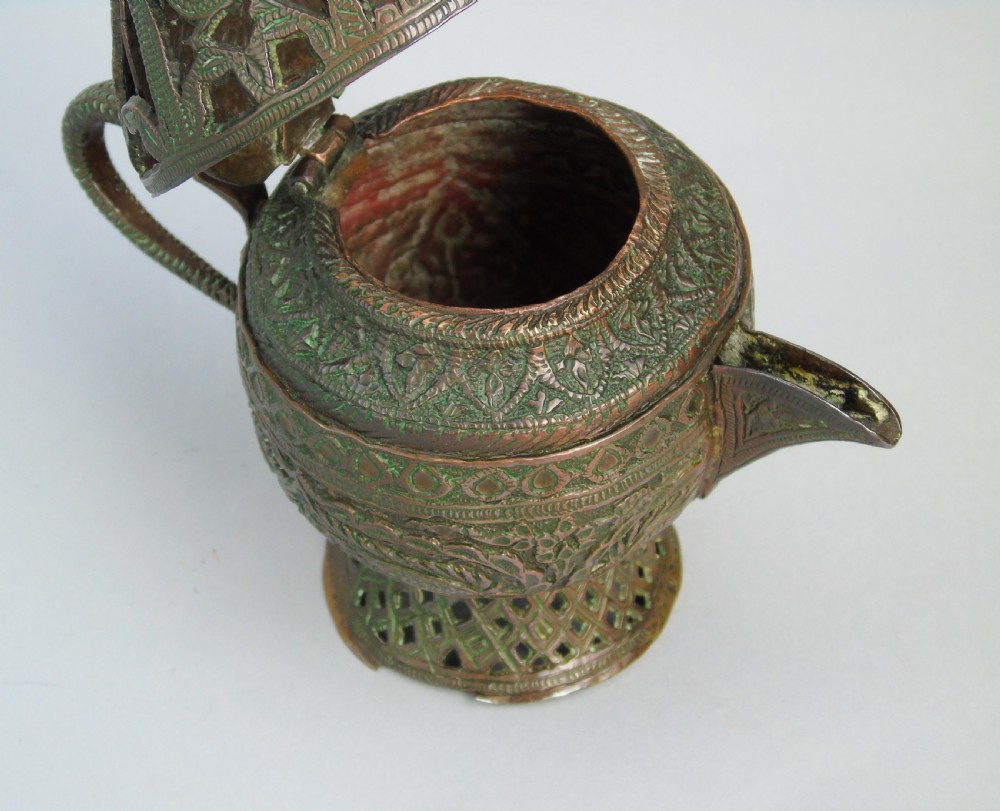 Antique Kashmir Copper Bronze Snake Samovar View VIII
