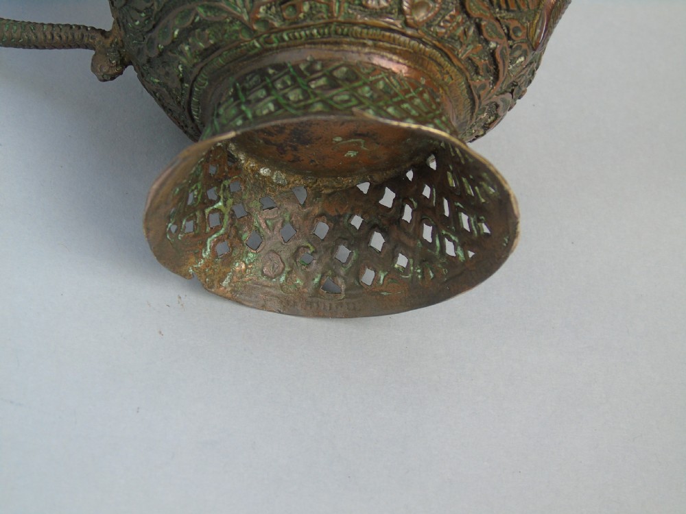 Antique Kashmir Copper Bronze Snake Samovar View X