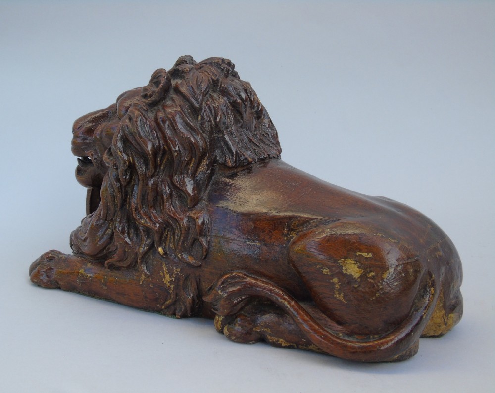Antique Carved Oak Lion of Lucerne View II