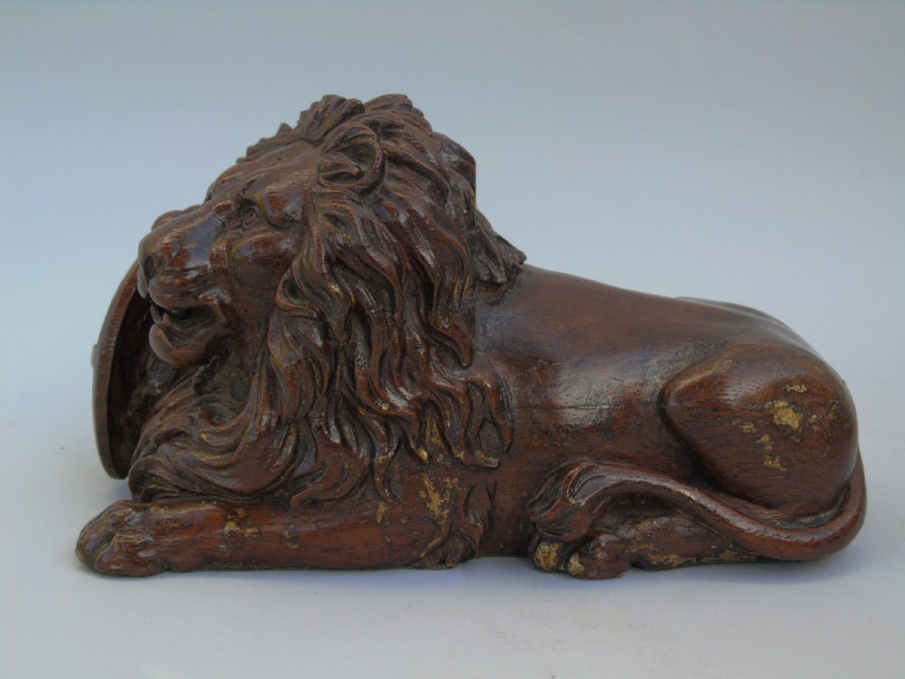 Antique Carved Oak Lion of Lucerne View III