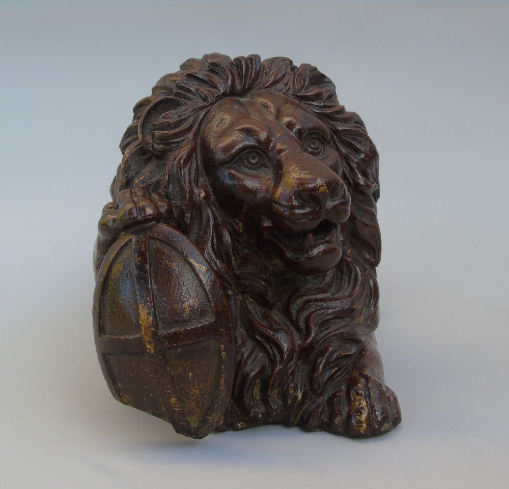 Antique Carved Oak Lion of Lucerne View V