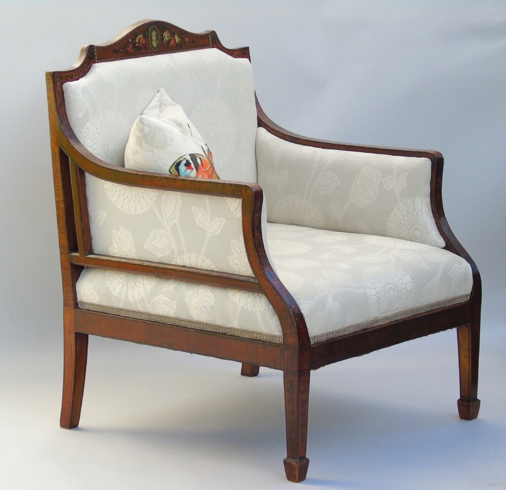 Elegant Upholstered Regency Bergere Armchair View II