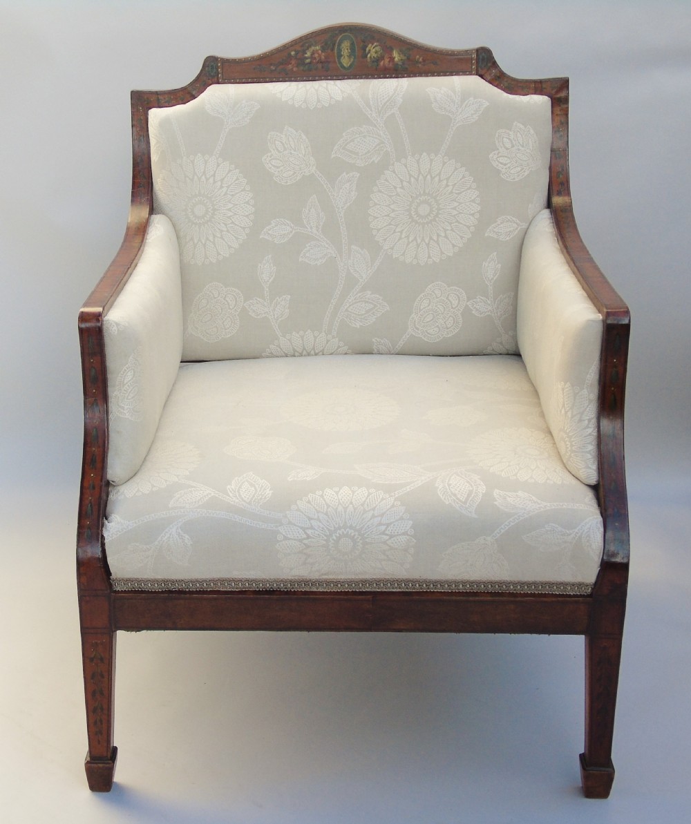 Elegant Upholstered Regency Bergere Armchair View V