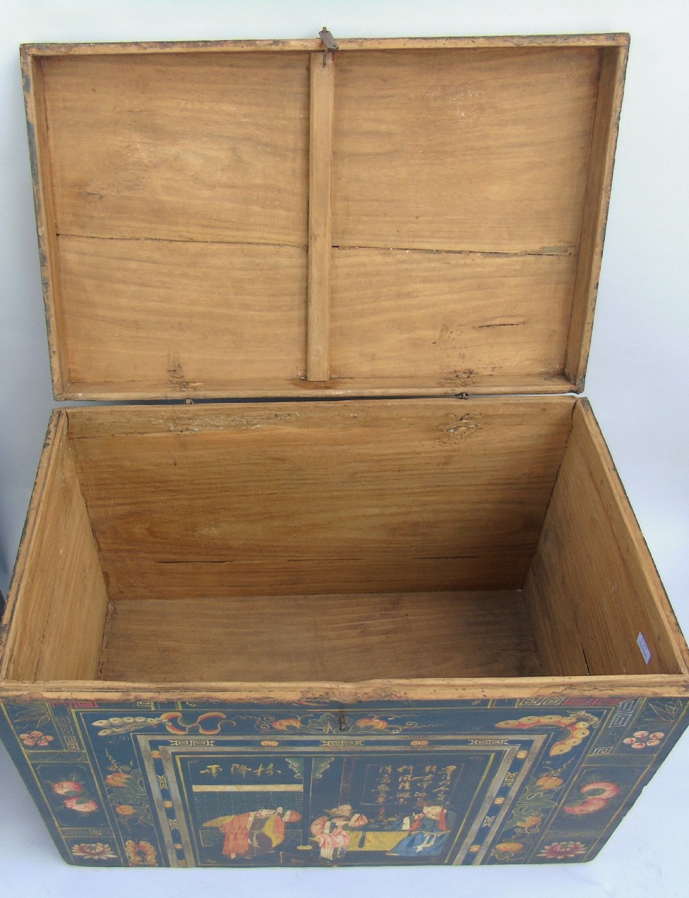 Antique Tibetan Elm Painted Chest Possible Near Pair View IV