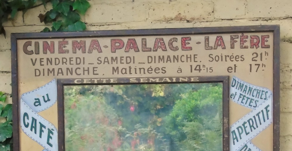 Classic French Hand Painted Cinema Sign Mirror View II