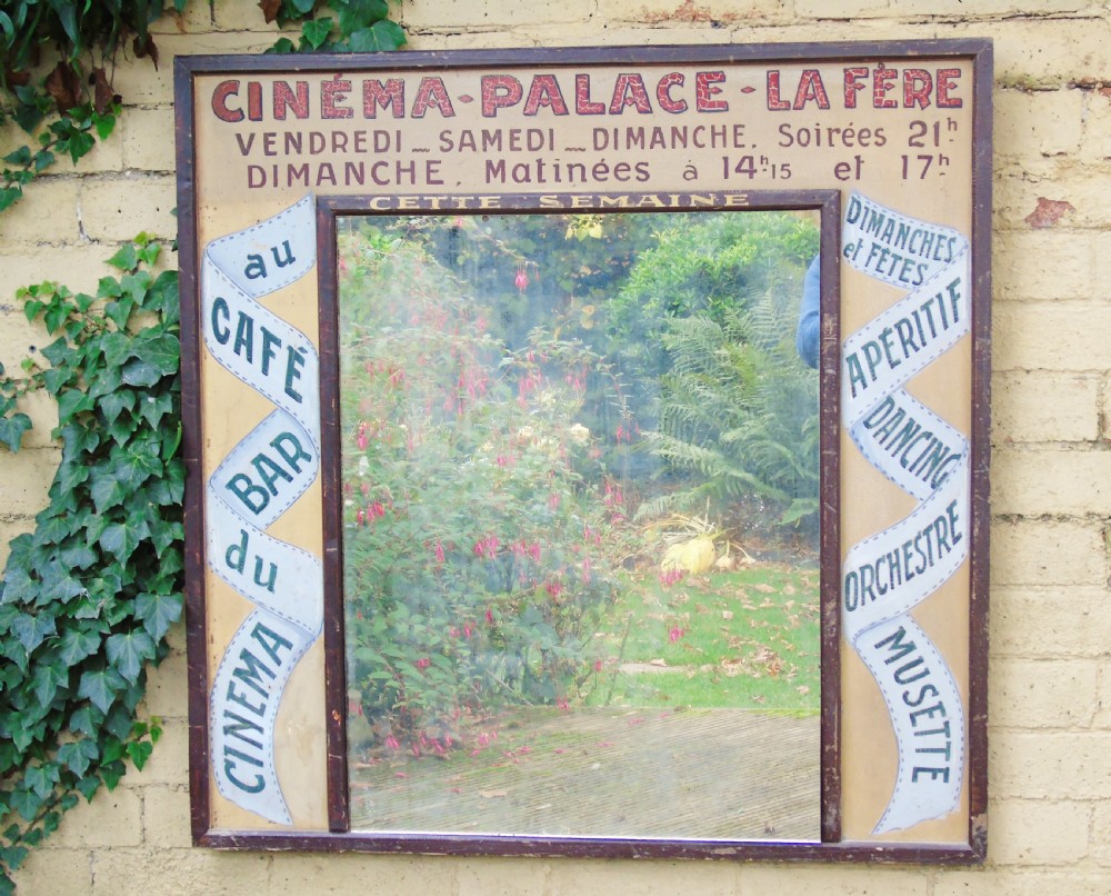 Classic French Hand Painted Cinema Sign Mirror View VII