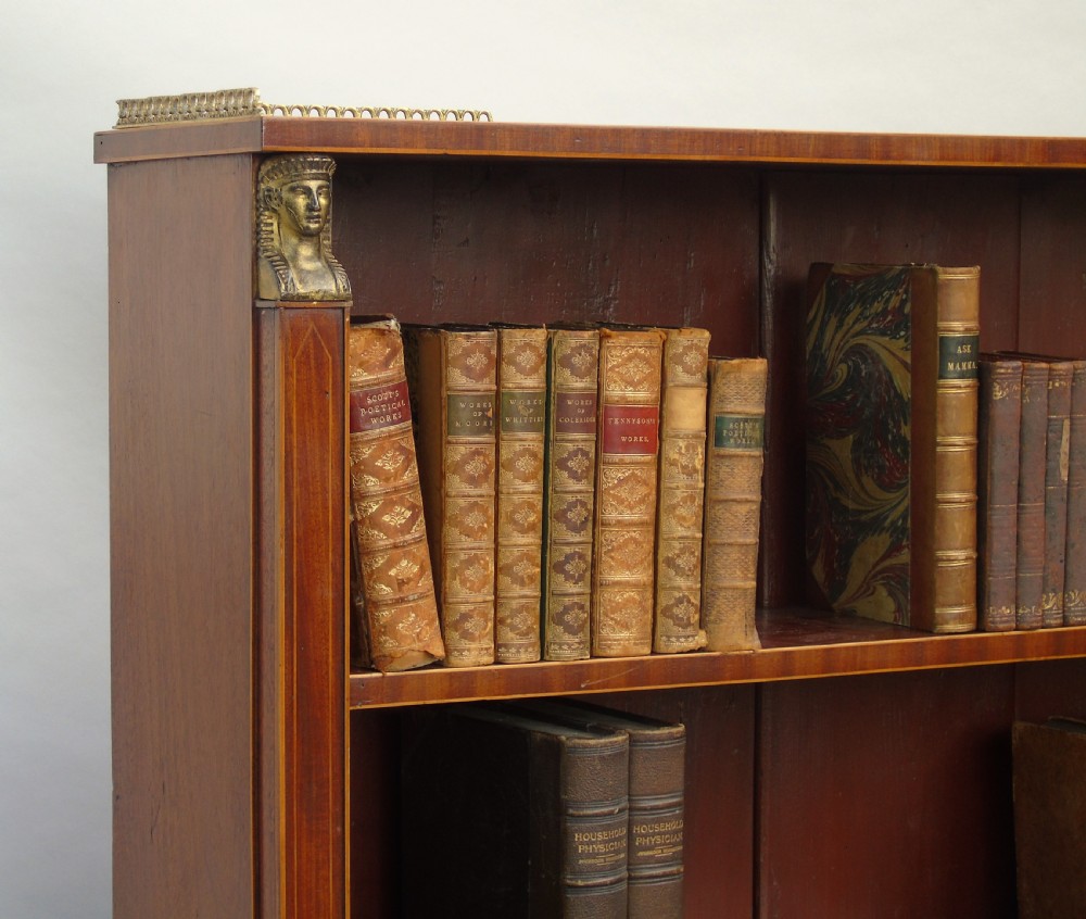 Elegant Regency Mahogany Inlaid Bookcase Cabinet View IX