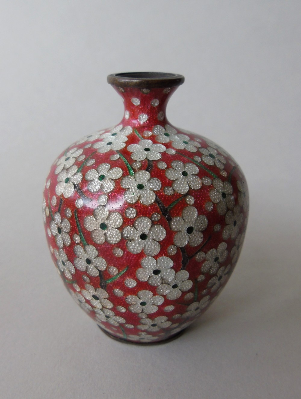 Antique Meiji Pair of Ginbari Cloisonne Vases View V