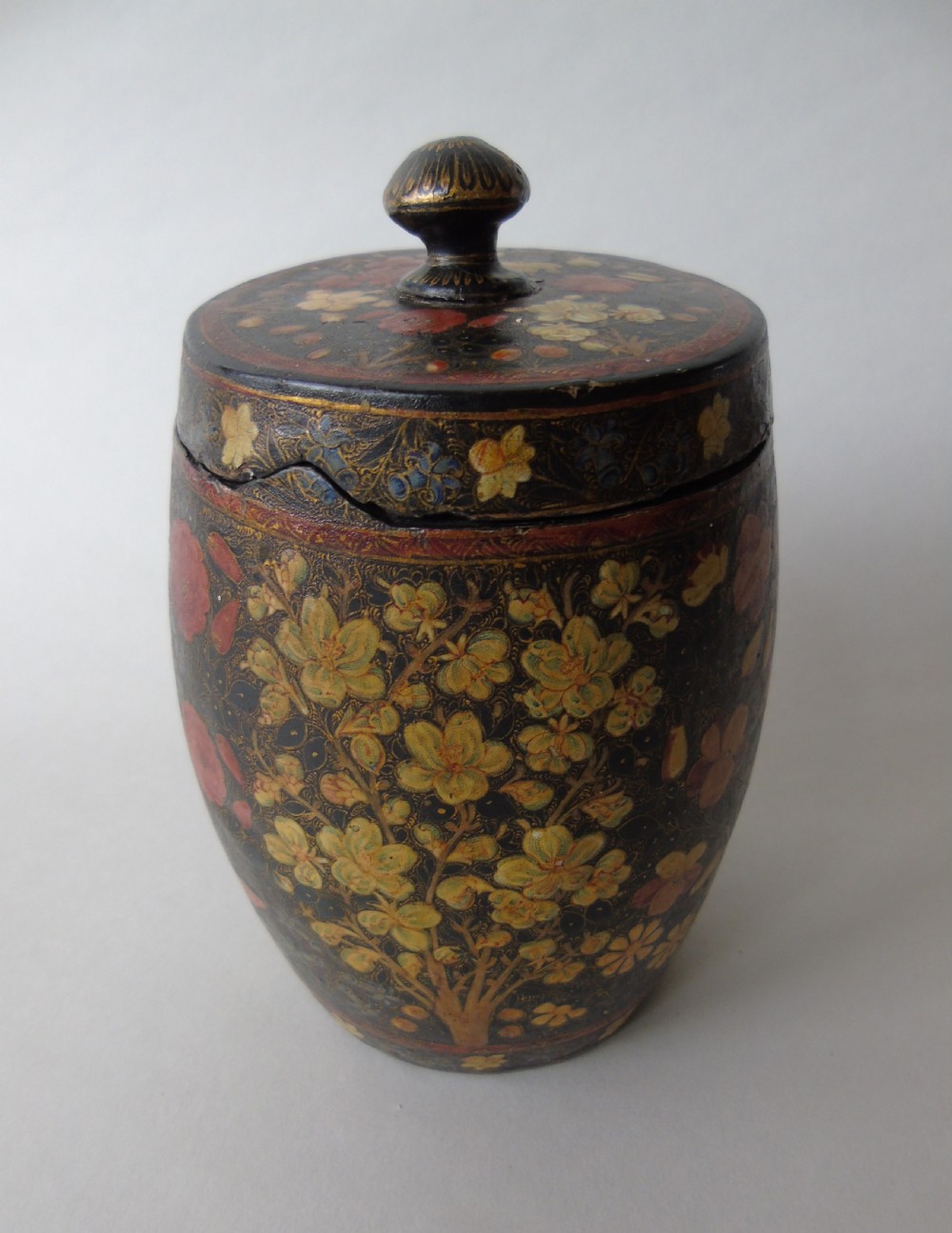 Antique Kashmir Papier Mache Lidded Jar View III
