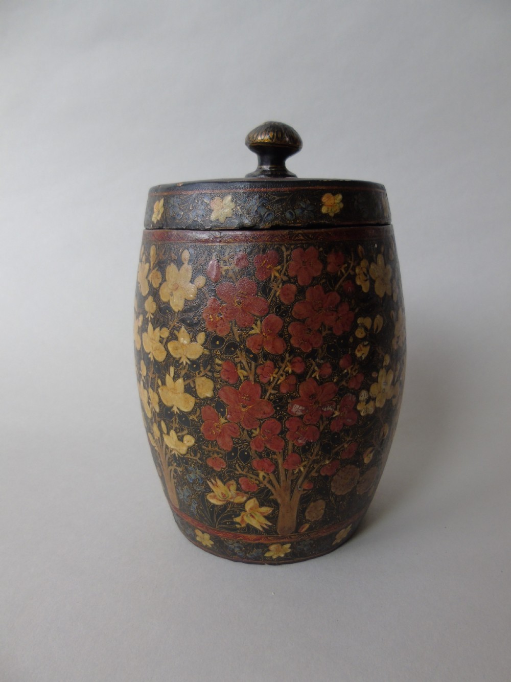 Antique Kashmir Papier Mache Lidded Jar View II