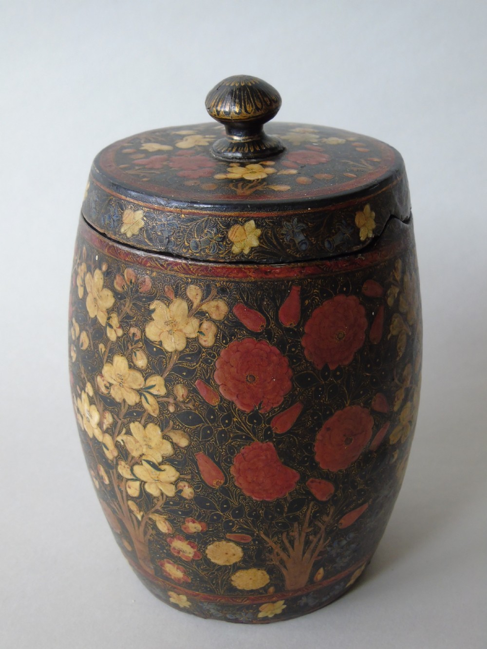 Antique Kashmir Papier Mache Lidded Jar View V