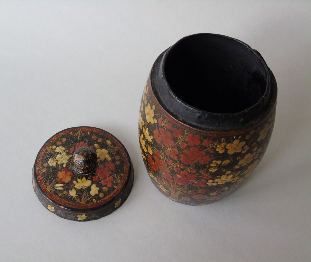Antique Kashmir Papier Mache Lidded Jar View VII